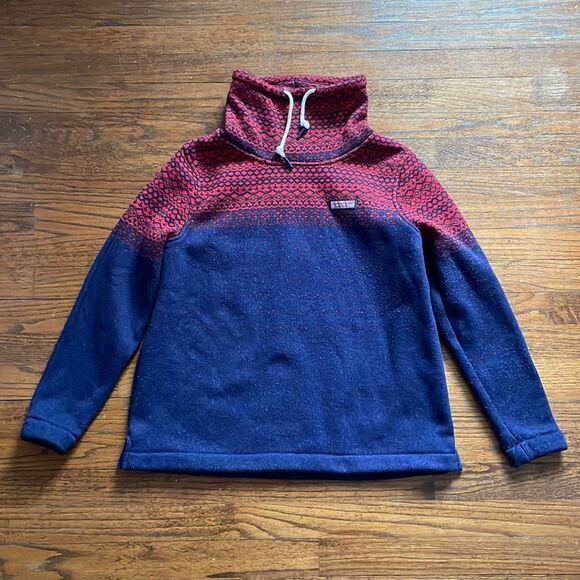 Vineyard Vines Navy & Red Fair Isle Fleece - Picture 1 of 7